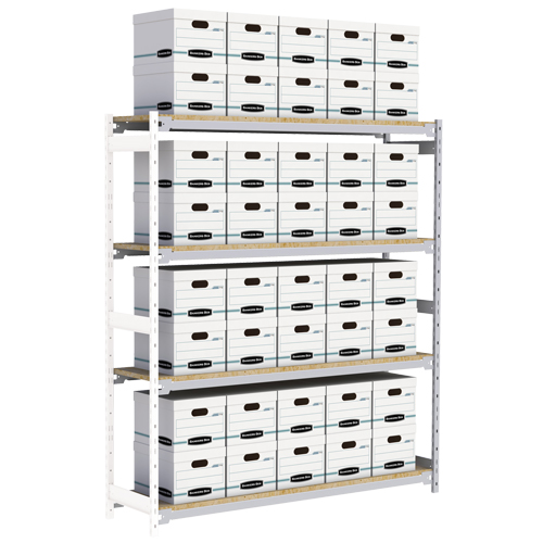 &eacute;tag&egrave;re-classeur de grande largeur, Acier, 4 Tablettes, 72" la x 18" p x 84" h, Ensemble Ajout Kelford