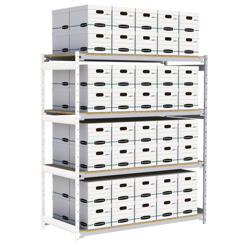 &eacute;tag&egrave;re-classeur de grande largeur, Acier, 4 Tablettes, 72" la x 32" p x 84" h, Ensemble Ajout Kelford