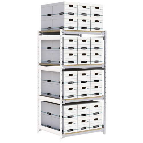 &eacute;tag&egrave;re-classeur de grande largeur, Acier, 4 Tablettes, 42" la x 32" p x 84" h, Ensemble Ajout Kelford