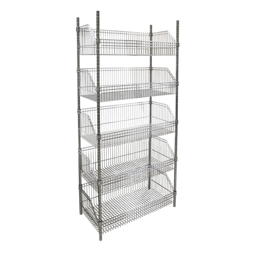 Wire Basket Shelving Unit, 5 Tiers, 36" W x 74" H x 18" D Kelford