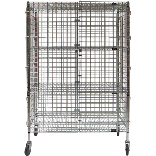 Security Cart, Chrome Plated, 48" x 69" x 24", 500 lbs. Capacity Kelford