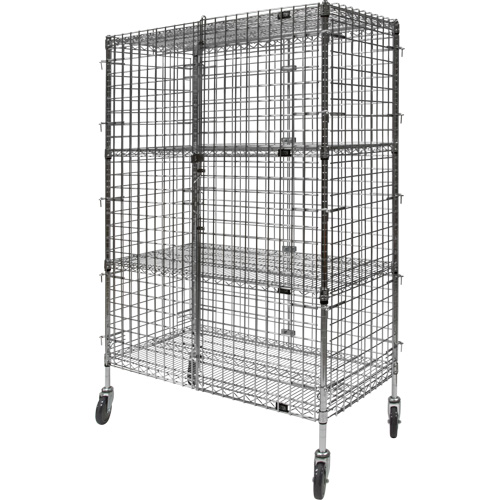 Security Cart, Chrome Plated, 48" x 69" x 24", 500 lbs. Capacity Kelford