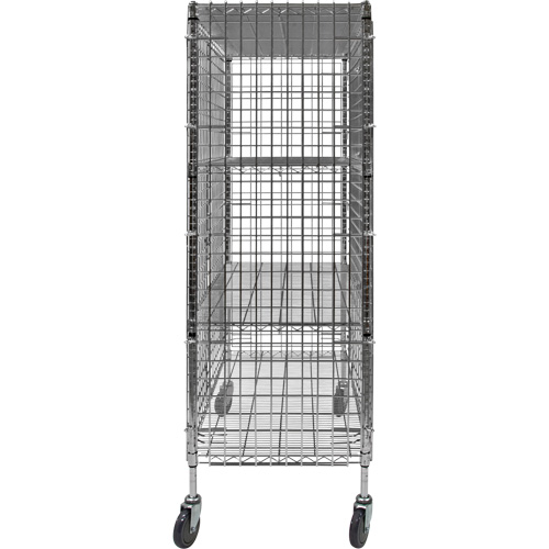 Security Cart, Chrome Plated, 48" x 69" x 24", 500 lbs. Capacity Kelford
