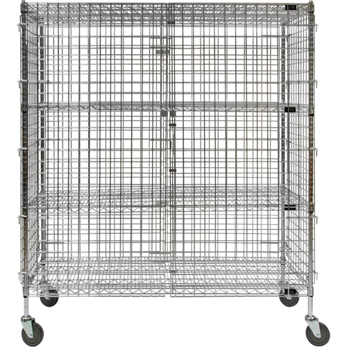 Security Cart, Chrome Plated, 60" x 69" x 24", 500 lbs. Capacity Kelford