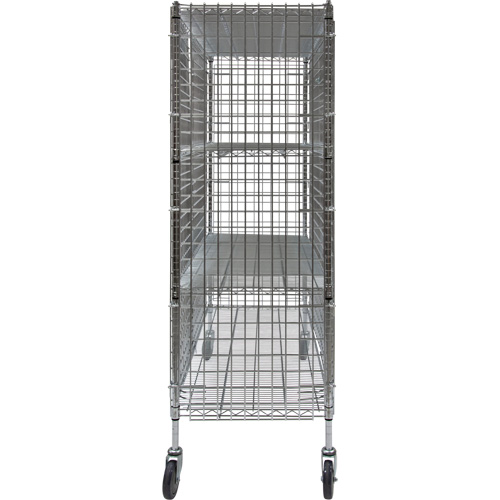 Security Cart, Chrome Plated, 60" x 69" x 24", 500 lbs. Capacity Kelford