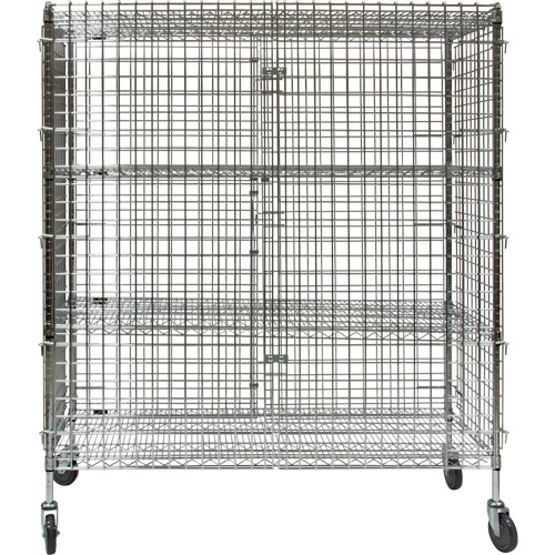 Security Cart, Chrome Plated, 60" x 69" x 24", 500 lbs. Capacity Kelford