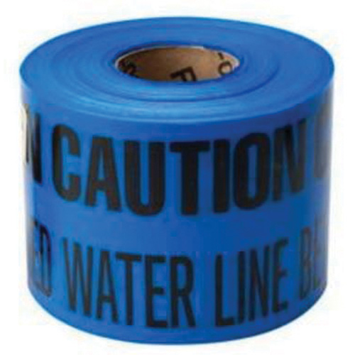 Ruban d'avertissement de danger souterrain Buried Water Line Identoline, 6" la x 1000' lo, Noir sur bleu Kelford