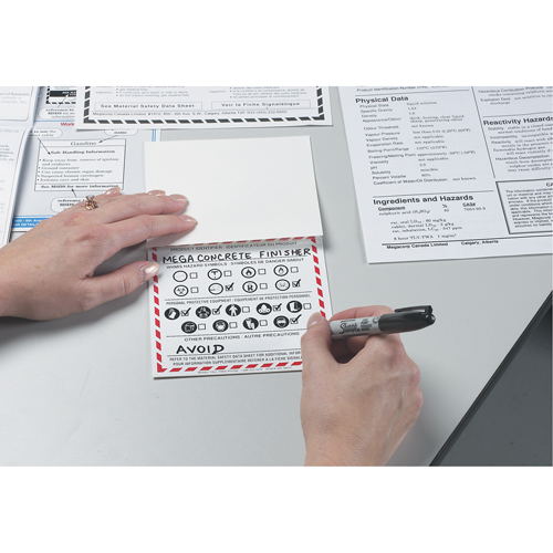 OTS WHMIS Labels, Vinyl, Sheet, 6" L x 3" W Kelford