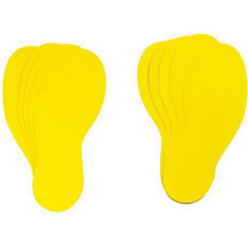 Floor Marking Labels, Footprint, 12" L x 3.75" W, Yellow, Vinyl Kelford