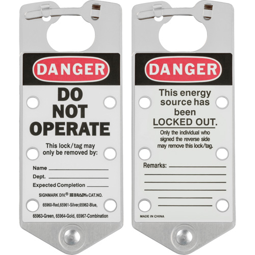Labeled Lockout Hasps, Silver Kelford
