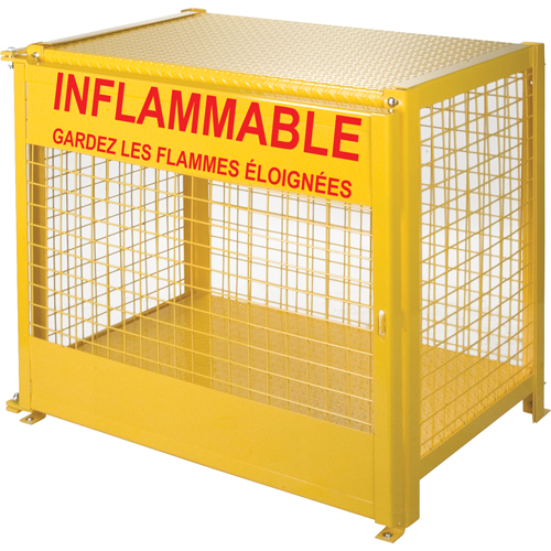 Gas Cylinder Cabinets, 6 Cylinder Capacity, 44" W x 30" D x 37" H, Yellow Kelford
