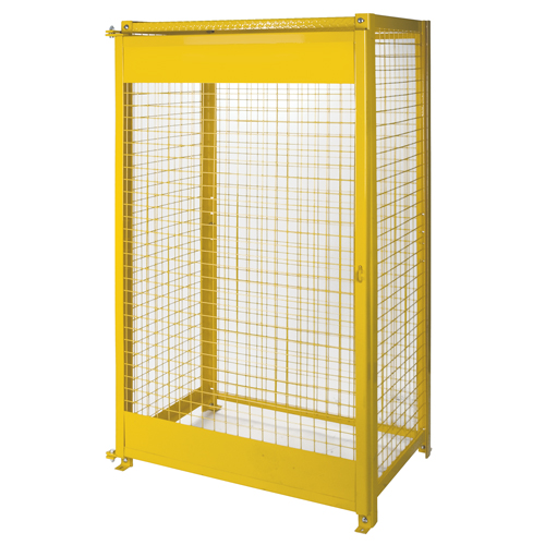 Gas Cylinder Cabinets, 10 Cylinder Capacity, 44" W x 30" D x 74" H, Yellow Kelford