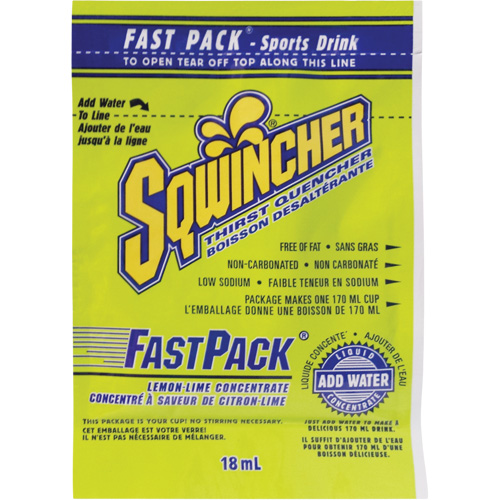 Sqwincher&reg; Rehydration Drink Fast Pack&reg;, Single Serve, Lemon-Lime Kelford