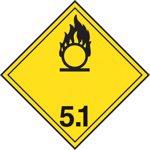 &eacute;tiquettes d'exp&eacute;dition TMD, Classe 5,1, Substances oxydantes, Vinyle Kelford