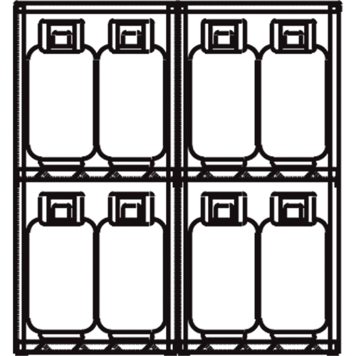 Aluminum LPG Cylinder Locker Storage, 16 Cylinder Capacity, 60" W x 32" D x 65" H, Silver Kelford