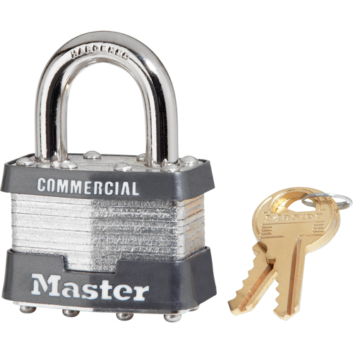 Laminated Padlock, Silver, Keyed Alike, Laminated Steel, 1-3/4" Width Kelford