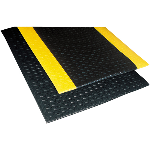 Tapis Sof-Tred No 419 avec Dyna-Shield, Losange, 4' x 60' x 1/2", Noir/Jaune, PVC Kelford