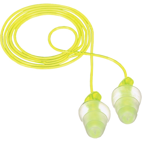 E-A-R Tri-Flange Reusable Earplugs, Corded, Bulk - Polybag, 26 dB NRR, One-Size Kelford