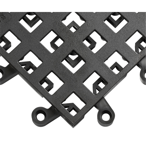 Carrelage no 560 ErgoDeck , PVC, 1-1/2' la c, 1-1/2' lo, 7/8" &eacute;paisseur, Noir Kelford