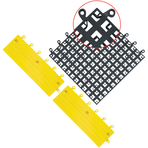 Carrelage no 560 ErgoDeck , PVC, 1-1/2' la c, 1-1/2' lo, 7/8" &eacute;paisseur, Noir Kelford