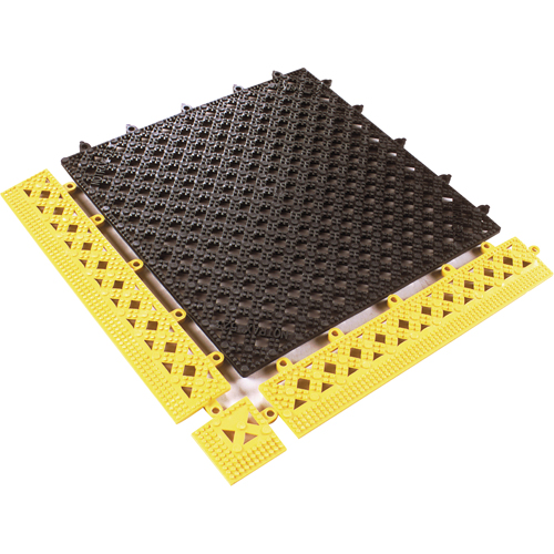 Modular Lok-Tyle No. 523 - Tile, Vinyl, 1' W x 1' L, 9/16" Thick, Black Kelford