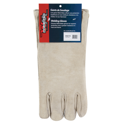 Premium Welder's Gloves, Split Cowhide, Size Large Kelford
