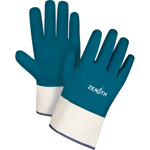 Gants &agrave; poignet de s&eacute;curit&eacute; de poids lourd, 11/2T-Grand, R&ecirc;vetement Nitrile, Enveloppe en Coton Kelford