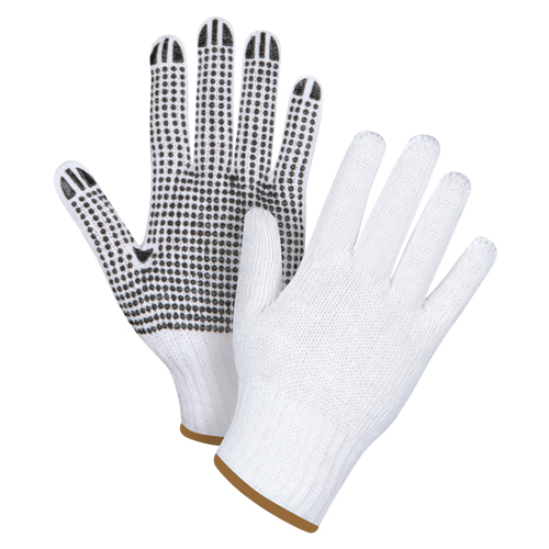 Gants tricot&eacute;s &agrave; pois, Poly/coton, Un c&ocirc;t&eacute;, Calibre 7, Grand Kelford