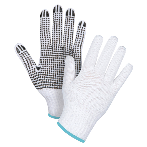 Gants tricot&eacute;s &agrave; pois, Poly/coton, Un c&ocirc;t&eacute;, Calibre 7, T-Grand Kelford