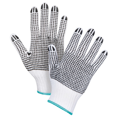 Gants tricot&eacute;s deux c&ocirc;t&eacute;s &agrave; pois, Poly/coton, Deux c&ocirc;t&eacute;s, Calibre 7, T-Grand Kelford