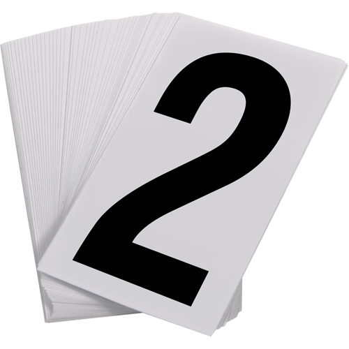 Pressure Sensitive Numbering, 2, 3-1/2" H, Black on White Kelford