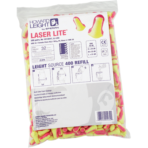 Bouchons d'oreilles jetables Laser Lite de Howard Leight, Vrac - Sac en poly Kelford