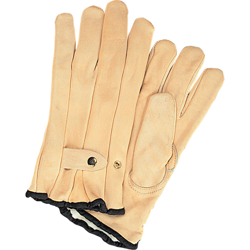 Winter-Lined Ropers Gloves, Large, Grain Cowhide Palm, Fleece Inner Lining Kelford