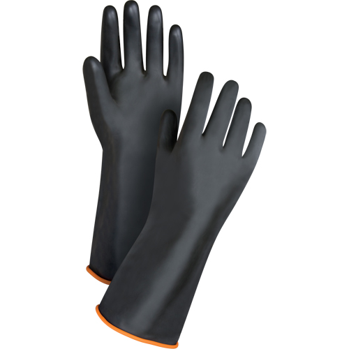 Heavyweight Chemical-Handling Gloves, Size Large/9, 14" L, Rubber Latex, 30-mil Kelford