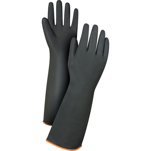 Heavyweight Chemical-Handling Gloves, Size Large/9, 18" L, Rubber Latex, 30-mil Kelford