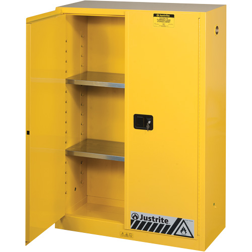 Sure-Grip&reg; Ex Flammable Storage Cabinets, 45 gal., 2 Door, 43" W x 65" H x 18" D Kelford