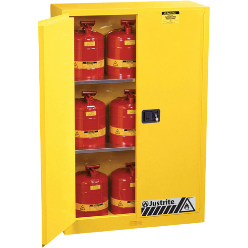 Sure-Grip&reg; Ex Flammable Storage Cabinets, 45 gal., 2 Door, 43" W x 65" H x 18" D Kelford