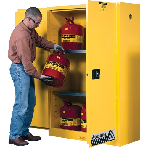 Sure-Grip&reg; Ex Flammable Storage Cabinets, 45 gal., 2 Door, 43" W x 65" H x 18" D Kelford