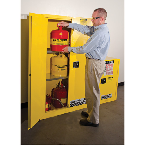Sure-Grip&reg; Ex Flammable Storage Cabinets, 45 gal., 2 Door, 43" W x 65" H x 18" D Kelford