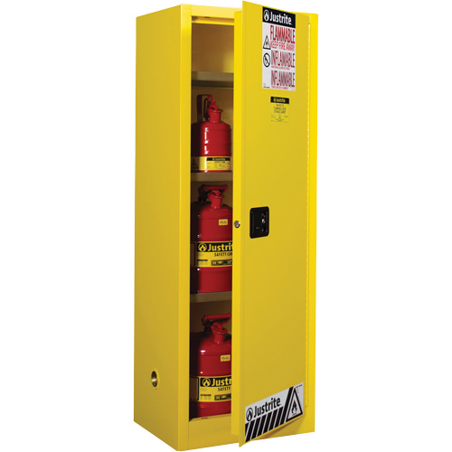Sure-Grip&reg; EX Slimline Flammable Safety Cabinet, 22 gal., 1 Door, 23.25" W x 65" H x 18" D Kelford