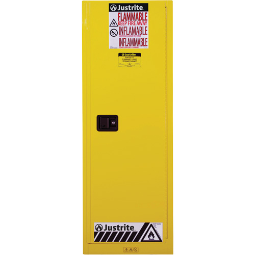 Sure-Grip&reg; EX Slimline Flammable Safety Cabinet, 22 gal., 1 Door, 23.25" W x 65" H x 18" D Kelford