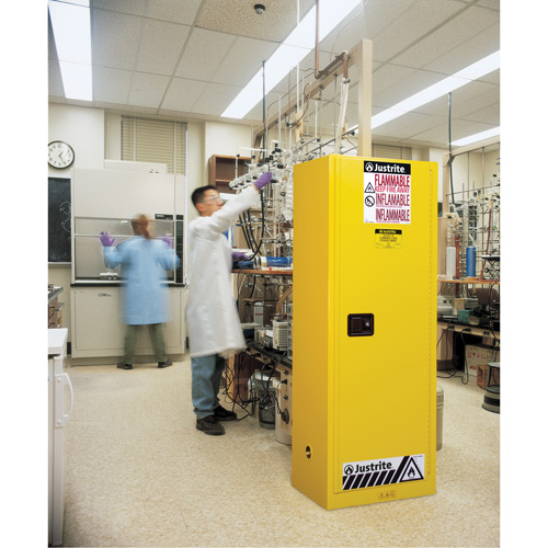 Sure-Grip&reg; EX Slimline Flammable Safety Cabinet, 22 gal., 1 Door, 23.25" W x 65" H x 18" D Kelford