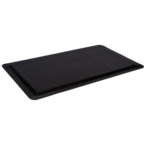 Ergo-Ease Mats, Ribbed, 2' x 10' x 7/8", Black, Rubber/Sponge Kelford