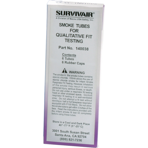 Fit Test Kits - Replacement Tubes, Qualitative, Smoke Testing Solution Kelford