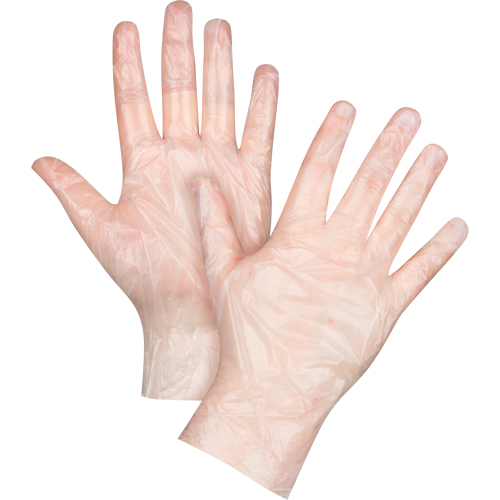 Gants jetables &eacute;conomiques, Petit, Poly&eacute;thyl&egrave;ne, 1 mil, Sans poudre, Transparent Kelford