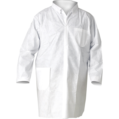 KleenGuard A20 Lab Coats, SMS, White, Medium Kelford