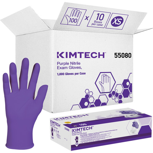 Gants d'examen Kimtech, T-petit, Nitrile, 6 mils, Sans poudre, Mauve, Classe 2 Kelford