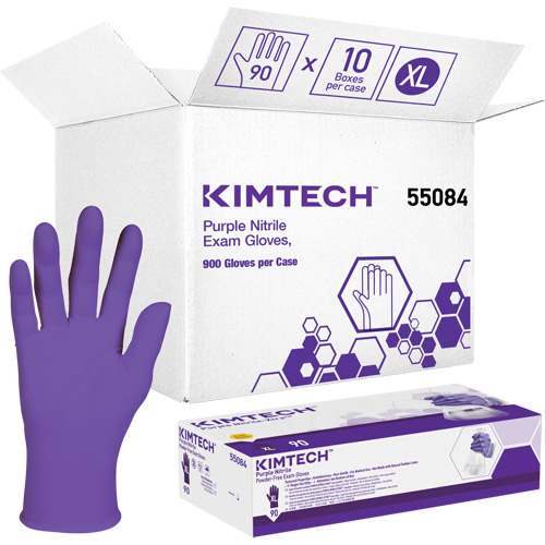 Kimtech Examination Gloves, X-Large, Nitrile, 6-mil, Powder-Free, Purple, Class 2 Kelford