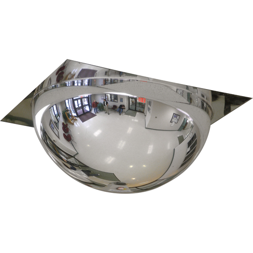 Miroir en d&ocirc;me avec panneau pour plafond suspendu, D&ocirc;me complet, Dessus ouvert, Diam&egrave;tre 24" Kelford