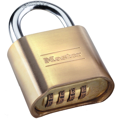Cadenas &agrave; combinaison, Argent, Rev&ecirc;tement en laiton, Largeur de 2" Kelford